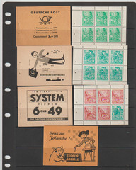 Germany DDR Full Booklet Scott #330c, 333a, 477b – MI MH 3B – 1959/1960 MNH
