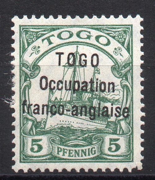 GERMANY TOGO FRANZÖSISCHE BESETZUNG OCCUPATION Sc.9 Cv.1000 €.MH SIGNED