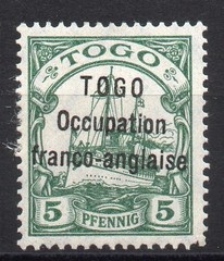 GERMANY TOGO FRANZÖSISCHE BESETZUNG OCCUPATION Sc.9 Cv.1000 €.MH SIGNED