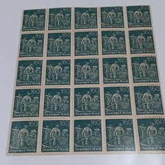 Lot of Weimar Republic Stamps from 1920s Germany, including 40 Pfennig Stamps