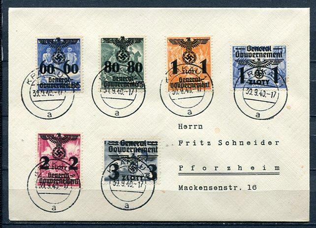 Germany Poland 1940 Cover Cracow/Krakau Mi 25/26/27/32/28/29 4088