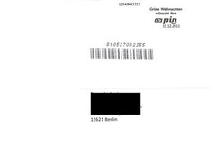 Ag: 15.12.2011, „Green Christmas wishes PIN Mail“, Ganzstück, genuine gel.