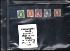 ERASMUS11’s SPACE FILLERS 5 MINT-HEAVY HINGE OLDENBURG SCOTT# 21-25 1140
