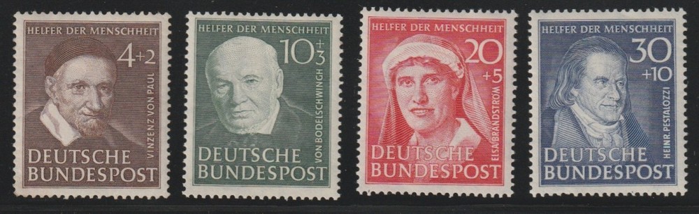 Germany 1951 Sc # B 320-23 Portraits MNH OG $ 105