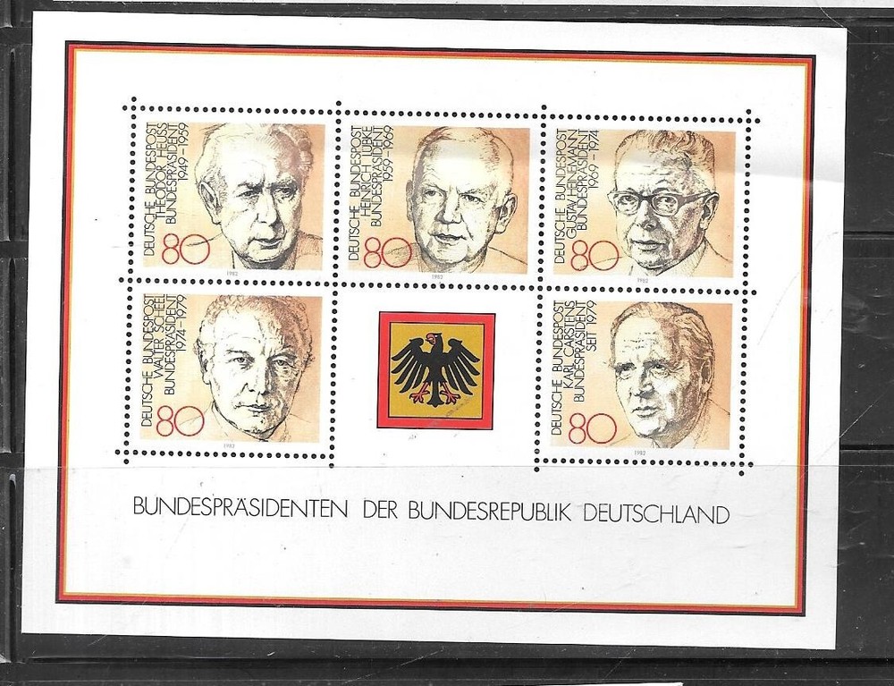 GERMANY SC#1384 1982 PRESIDENTS SOUVENIR SHEET MNH MINT OLD STAMPS