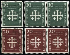 GERMANY #744-745 Deutsche Bundespost Stamps Postage Synod Emblem 1956 USED MNH