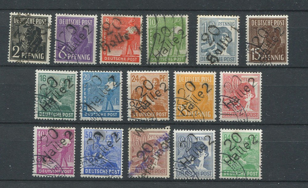 Germany – AMG – Soviet Zone : District stamps set from 1948 – used / CTO