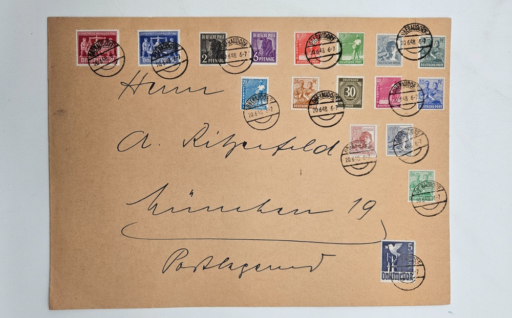 HA1450: Letter With German Postage Stamps From 943