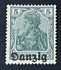 Travelstamps- 1920 GERMANY OCCUPIED POLAND DANZIG Mi 1 Mint MOGH