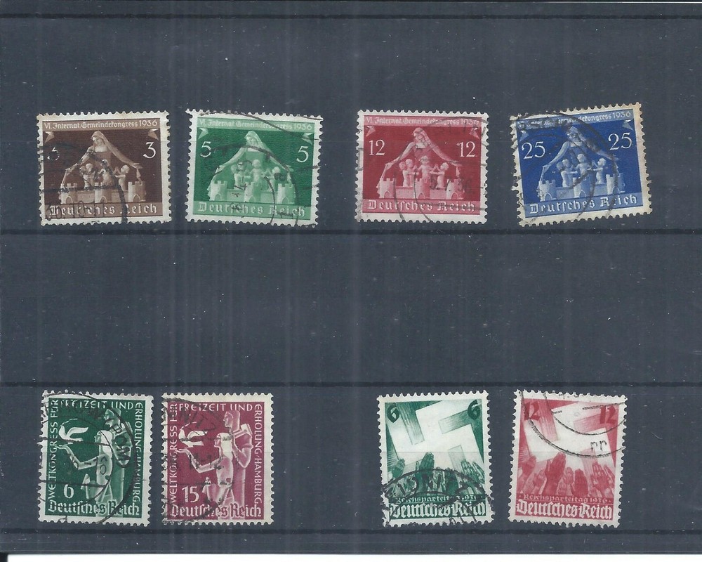 Germany stamps. 1936 Local Government Recreational & Nuremberg Congress (AP881)