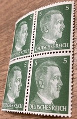 Block of 4 Adolph Hitler 5 pfennings postage stamps MNH. WW2 era