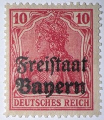 Travelstamps: Germany Bayern Overprint Stamps Sc#180,10pf Mint Watermarked MOGLH
