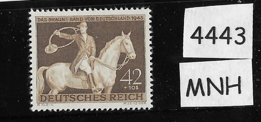 MNH postage stamp B243 1943 Brown Ribbon Horse race Third Reich Munich Germany