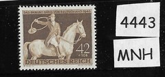 MNH postage stamp B243 1943 Brown Ribbon Horse race Third Reich Munich Germany