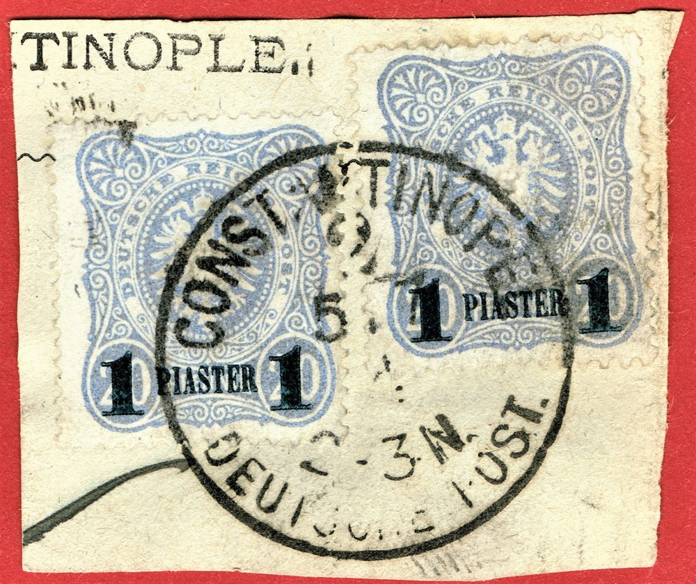 [sto443] GERMANY 1884 Turkish Offices scott#4 On Piece CONSTANSTINOPEL LEVANT