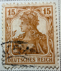 Germany Lot of 7 1916-1919 Stamps (SC 96-101, 90)