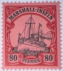 Travelstamps: GERMANY MARSHALL ISLANDS STAMPS Kaiser’s Yacht 80pf MOGH UNWMK