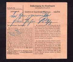 German Reich parcel card, multiple franking, Michel number 421, Andernach