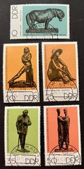 Travelstamps: 1975 Germany DDR Stamps Mi 2141-2145 Bronze Art – Used CTO H