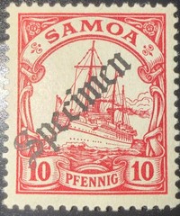 1900 Somoa 10Pfennig Yacht Issue Cv$150