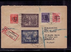 Allied occupation SBZ registered cover Berlin to Bristol England 1948