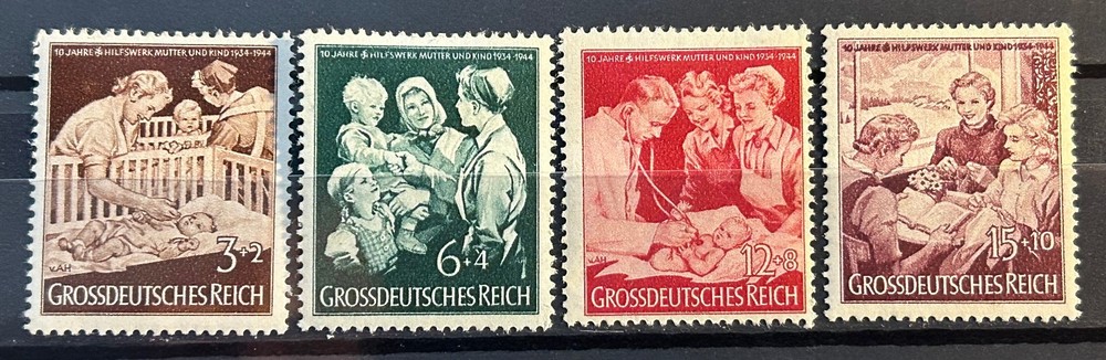 1944 German Stamps set Mi:DR869-872 – Mother and Child MH* nice /69a
