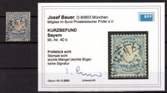 Bavaria 40b Color Postmarked BPP Certificate (T8083