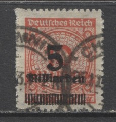 Germany 1923 5 Mrd on 10 Mio Mark inflation issue rouletted used signed $ 279.0