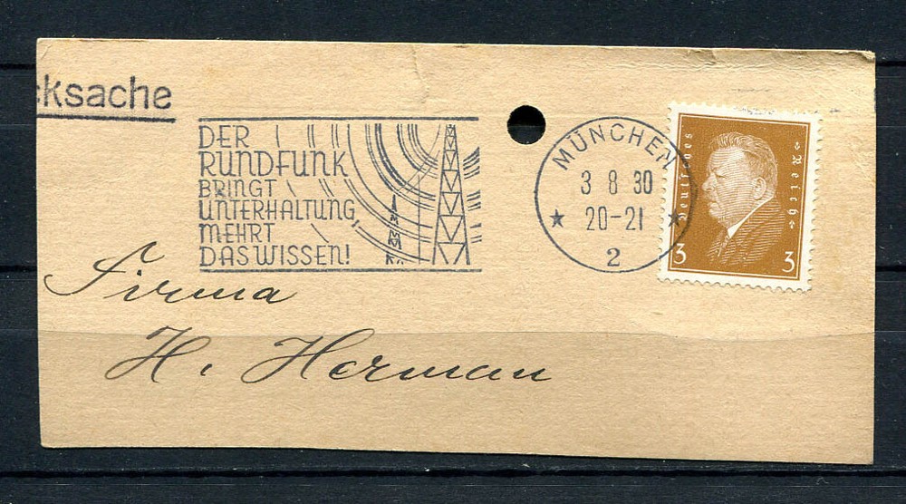 German Reich : Nice slogan cancel from 1930 – Munich