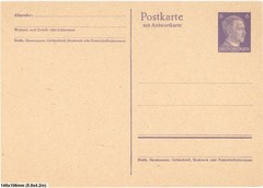 (2) German Reich 6pf Reply Postal Card Stationary Pair Unused WWII 1940s