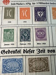 Rare German Hyperinflation Postage Stamp Collection 1920-1923Historical Document