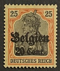 Travelstamps: Germany Offices in Belgium Stamps WWII 20c on 25pf Mint MOGH Wmk