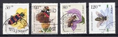 1984 Germany Sc# B616-19 Insects, beetle, butterfly, bee, wasp. Used stamp set.