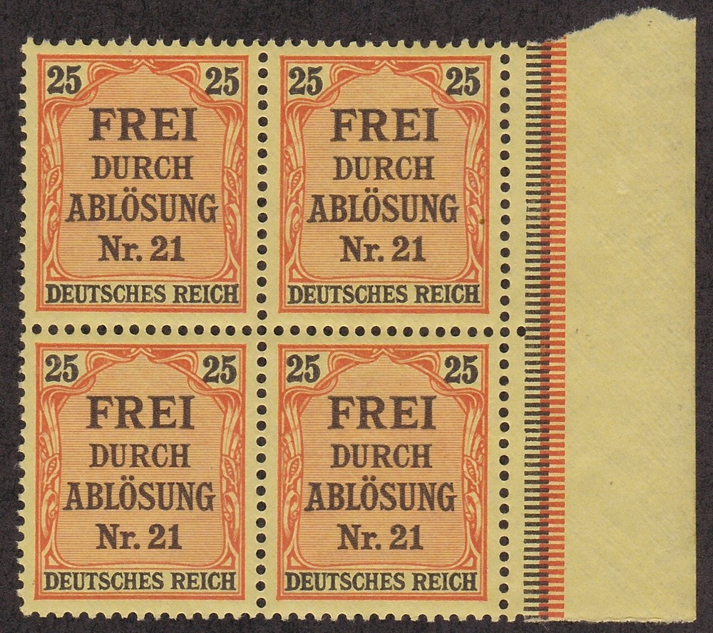 KAPPYSSTAMPS ID7996 GERMANY PRUSSIA OL6 MINT BK/4 HINGED BLOCK VF VERY FINE