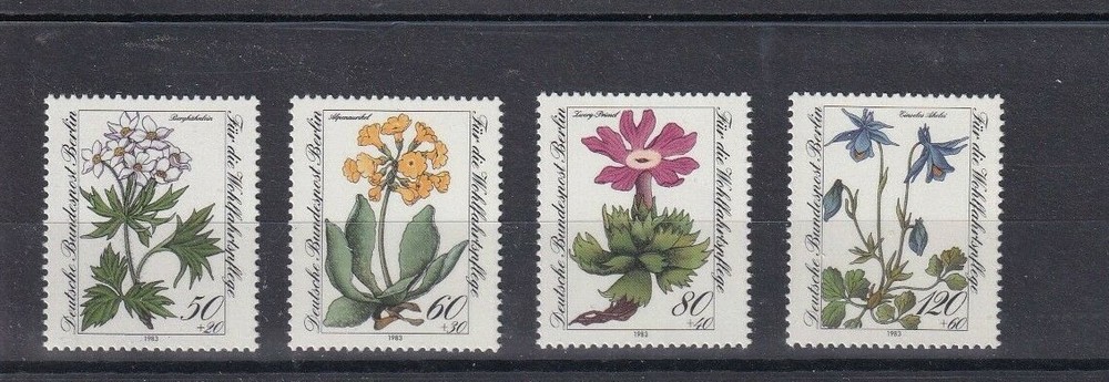 Berlin MNH ** 703-6 9NB204-7 Alpine flowers cat. 7.-