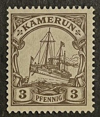 Travelstamps: Germany German Kamerun Stamps 3pf Kaiser’s Yacht mint OG H UnWMK