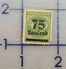 GERMANY ~ Deutrches Reich ~ 75 Saufend/400 Mark ~ Cancelled/Posted ~ c.1923 ~01