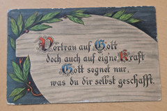 WWI German Patriotic Postcard 1916 Mochau Cancel Feldpost Soldiers Mail 1916