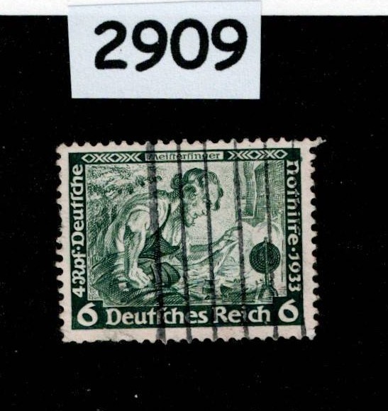 Stamp Sc B52a Richard Wagner Composer Meistersinger 1933 Germany #2909