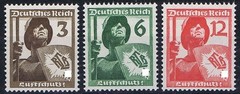 THIRD REICH 1937 Mi. #643-645 mint Air Defense stamp set!