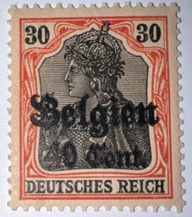 Travelstamps: Germany Offices in Belgium Stamps WWII, 30pf w/ 40c OP MOGNH Wmk