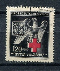 Bohemia & Moravia WW II : Red Cross Relief Fund stamp from 1943 – used