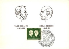 Germany FDC 1954 Paul Ehrlich & Emil von Behring – J33521