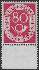 GERMANY 1951. 80pf POSTHORN MNH. ORIGINAL GUM. SG. 1059. (C674)