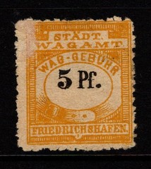 Germany Fredrichshafen Late 1800s 5pf Local Revenue MNG – S56776