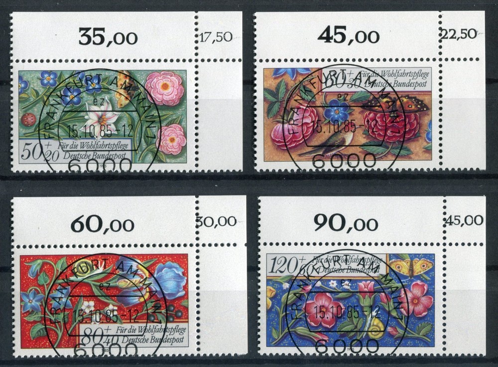 Frankfurt EST Full Stamp Margins Corner 2 BRD 1259–1262 KBWZ Mint Set