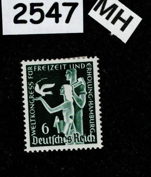 Mint MH Stamp Sc 477 Recreation congress Hamburg Germany 1936 #2547