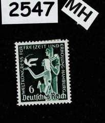 Mint MH Stamp Sc 477 Recreation congress Hamburg Germany 1936 #2547