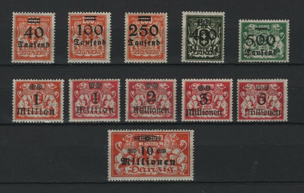 Danzig 1923 Mi.Nr. 158-68 *