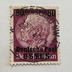 1939 POLAND GERMAN OCCUPATION STAMP #N27 OSTEN WITH 1940 WARSAW NW SON CANCEL
